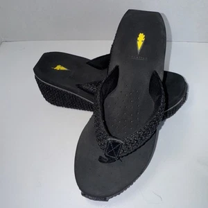 Volatile Womens Island Black Slides Wedge Sandals Shoes 8 Medium (B,M) BHFO 0819 - Picture 1 of 5
