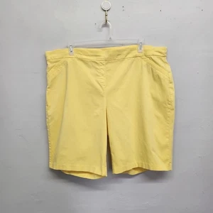 Coral Bay shorts size 24 stretch 10.5" inseam yellow pull on Tummy Control Panel - Picture 1 of 12