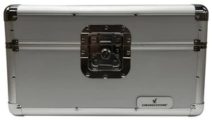 COS Silver Aluminum 7" 45 RPM Vinyl Record Box (Holds Up to 200 Records) - Picture 1 of 5