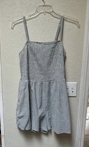 Universal Thread Einteiler ärmellose Shorts Strampler Damen Gr. L grau gestreift - Bild 1 von 5