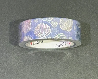 Nuevas conchas marinas moradas simplemente doradas 🐚 washi tape 15 mm Foto 1 de 2
