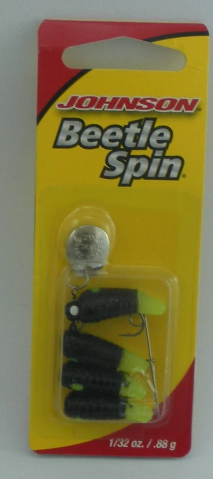 Berkley Johnson Bsvp1/32-bc Beetle Spin 1/32oz Black Chartreuse 4pk