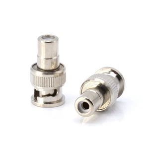 BNC to RCA Male to Female Adapter Pack, 10 Pieces, Metallic Silver - Picture 1 of 9