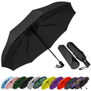 Compact Travel Umbrella - Windproof Auto Open/Close, Small Folding Umbrella f... - Picture 1 of 8