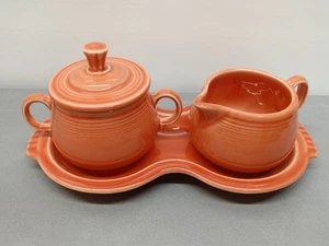 Fiestaware PERSIMMON crema e zuccheriera con coperchio e vassoio da portata USA - Ritirato - Foto 1 di 24