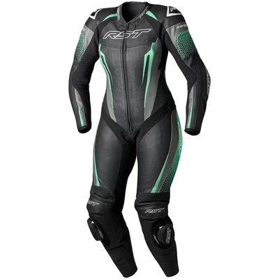 RST Tractech Evo 5 Ladies 1 piece Black/Aqua/Grey Race Track Sports Leather s... - Image 1 of 2