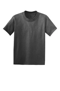 Hanes 5370 Youth Short Sleeve EcoSmart Cotton/Poly Crew Neck Stylish T-Shirt - Picture 1 of 21