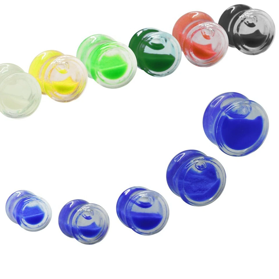 Ein Tunnel mit Liquid Flüssigkeit Effekt Glitter 8- 16 mm blau grün gelb weiß - Bild 1 von 1