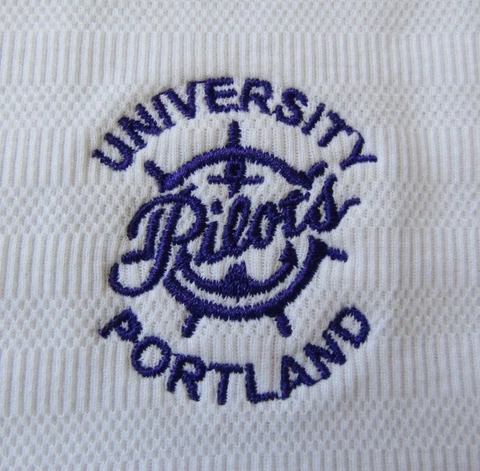 VINTAGE Portland PILOTS white short slv Polo Golf Shirt men L NIKE GOLF dri-fit Cover