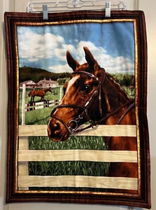 26" X 19.5" Panel Brown Horses Equestrian Animals Horse-Themed Cotton Fabric - Picture 1 of 2