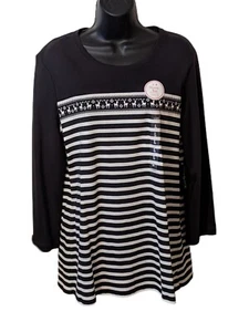 NEW With Tags Kim Rogers Women's Size Large Reindeer Shirt Long Sleeve Top - Picture 1 of 4