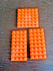 Orange LEGO Flat Baseplates - 2 4x8 & 1 6x6 - Imagen 1 de 1