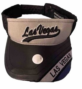 Black Leather Visor Unisex Las Vegas Vintage