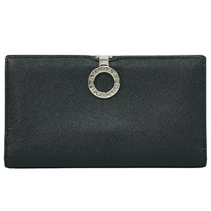 Cartera larga de cuero negra plateada BVLGARI 33745 - Imagen 1 de 10