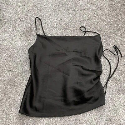 Aqua By Bloomingdale's Satin Camisole Tank Top Womens Small Brown Spaghetti Silk - Image 1 of 4