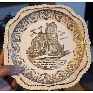 Placa de oro de 22 quilates vintage St. Johns Evang. Iglesia Luterana Baltimore 1929-1954 - Imagen 1 de 6