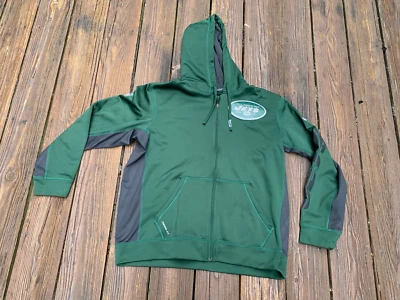 New York Jets 成人 大号 Nike Thermo Fit 拉链连帽夹克 — 第 1/4 张图片