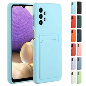 For Samsung M12 A32 A52 A72 A71 Credit Card Slot TPU Rubber Shockproof Back Case - Picture 1 of 64