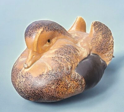 Фигурка мандариновой утки Andrea от Sadek Япония коричневая и черная керамика - Изображение 1 из 4