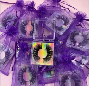 2packs 3D Mink Eyelashes 25mm Random Set + 1 Pink Eyelashes Brush + 1 tweezers - Picture 1 of 5