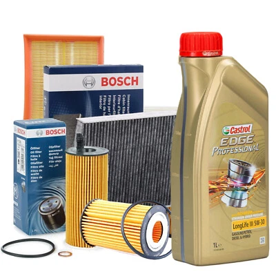 INSPEKTIONSKIT + ÖL CASTROL EDGE 5W30 FILTERSET BOSCH VW GOLF 5 V 1K 1.9 TDI - Bild 1 von 4