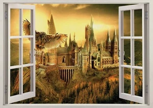 Harry Potter Castle AlleyHogwarts  3D Window Sticker Wall Poster Decal Mural 820 - Picture 1 of 1