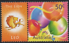 Leo - The Lion,  Zodiac Star Sign Tab Attached To 50¢ Mnh Stamp At Left