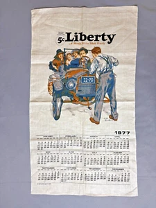 Vintage 1977 Calendar Linen Tea Towel Liberty Weekly Leslie Thrasher Print - Picture 1 of 13