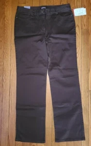 Pantalones de mezclilla de algodón para mujer nuevos con etiquetas marrón calce delgado Laura Scott talla 12 - Imagen 1 de 8