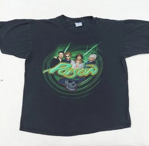 Vintage Poison Concert Tour T Shirt Mens Size XL Skull In Hat Band Photo - Picture 1 of 13