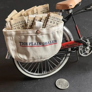 NOS Vtg Xonex Bicycle Model News Paperboy Bag Schwinn Columbia 1:6 Plain Dealer - Picture 1 of 8