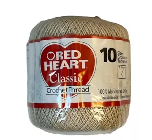 Hilo de ganchillo Red Heart clásico natural 350 yardas talla 10 - Imagen 1 de 3