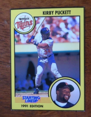 1991 KENNER STARTING LINE-UP CARD KIRBY PUCKETT MINNESOTA TWINS NM A-1628 - Image 1 of 2