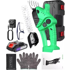 21V Cordless Hedge Trimmer 2-In-1 Shrub Trimmer Grass Shear Battery &Charger - Picture 1 of 12