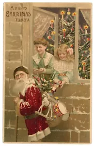 HTL Santa Hold to Light Rojo Santa Juguete Saco Dama Niño Árbol H-T-L - Imagen 1 de 2