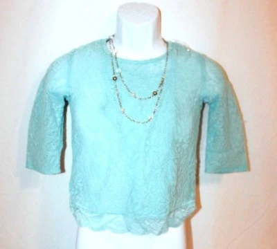 SPEECHLESS Big Girls 3 Piece Top Size M Blue Crochet Lace Crop Top with Cami $34 - Image 1 of 4