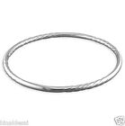 925 Sterling Silver 70mm Round Large Triple Twist SLAVE BANGLE Mothers Bday GIFT
