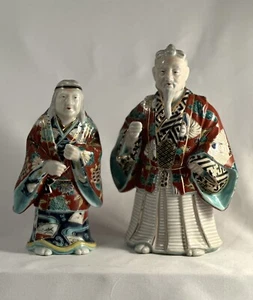 Antique Japanese Imari Kutani Figurines Okimono Jo and Uba  Meiji Showa - Picture 1 of 21