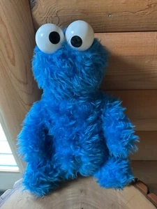 Vintage Sesame Street COOKIE MONSTER Knickerbocker Plush Muppet Rattle Eyes 13” - Picture 1 of 7