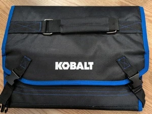 Kobalt Tri Fold Soft Case Tool Bag Black/with Blue Trim 30 Tool Pockets NWOT - Picture 1 of 6