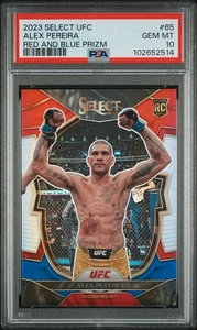 Alex Pereira Rookie Red And Blue Prizm PSA 10 GEM MINT 2023 Select UFC #65 SP RC - Picture 1 of 3