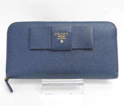Autentico portafoglio lungo PRADA Saffiano in pelle con zip rotonda I#47403 - Immagine 1 di 4