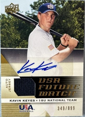 Kavin Keyes 2009 Upper Deck USA Baseball Future Watch #UFWA-31 Patch Auto /899 - Image 1 of 4
