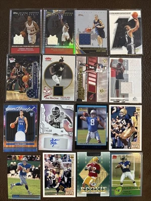 Lote de 16 tarjetas de novato parche de camiseta de béisbol y baloncesto vintage Foto 1 de 4