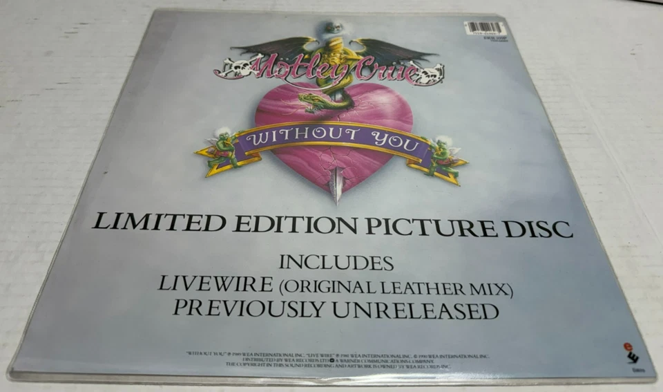 Mötley Crüe Without You Vinyl 1989 Elektra Shape Limited Edition Picture Disc - Image 1 of 4