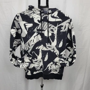GEN Nike Hoodie Men's Medium Big Swoosh Spell Out Logo Casual Jumper Top - Picture 1 of 15