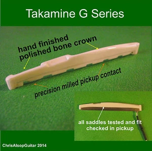 Takamine G Series Guitar Bone Saddle. Precison Milled. Action Adjusted PS009 - Picture 1 of 8