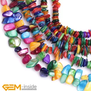 Colorful Shell MOP Chips Gemstone Loose Spacer Beads For Jewelry Making 15"& 34" - Foto 1 di 31