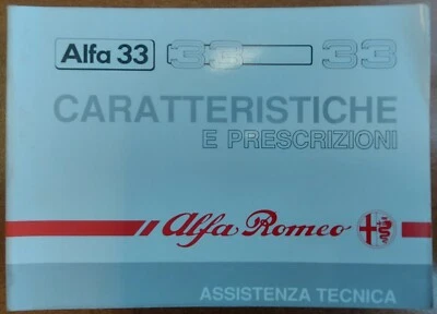 Manuale Officina (Caratteristiche e prescrizioni)  Alfa 33, 33 Sport Wagon '89  - Immagine 1 di 4