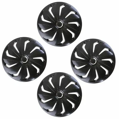 Wind Wheel Trims 16" Hub Caps Plastic Covers Set of 4 Black Fit R16 - Image 1 of 3